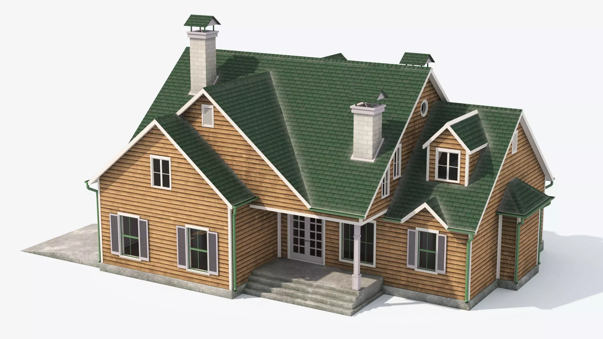 Residential House 7 Low-poly 3D model_0