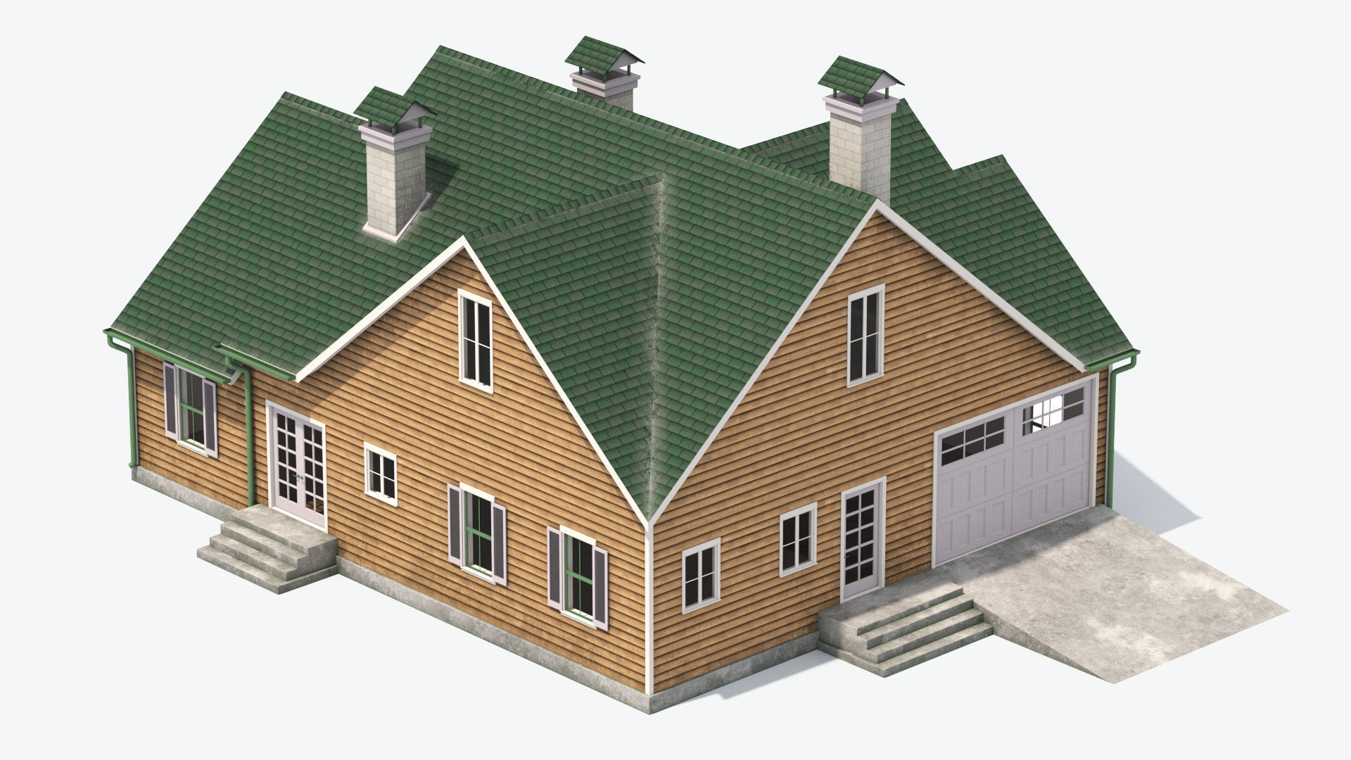 Residential House 7 Low-poly 3D model_4