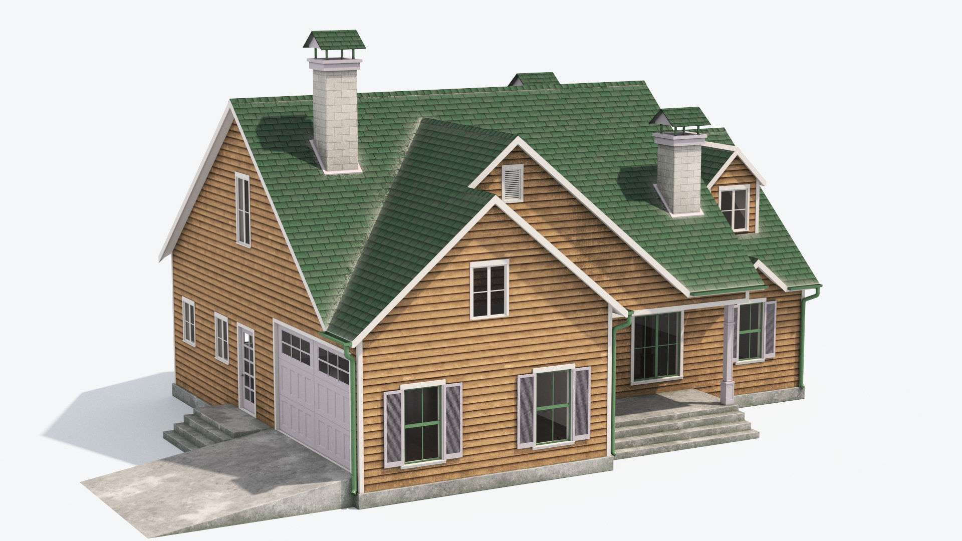 Residential House 7 Low-poly 3D model_6