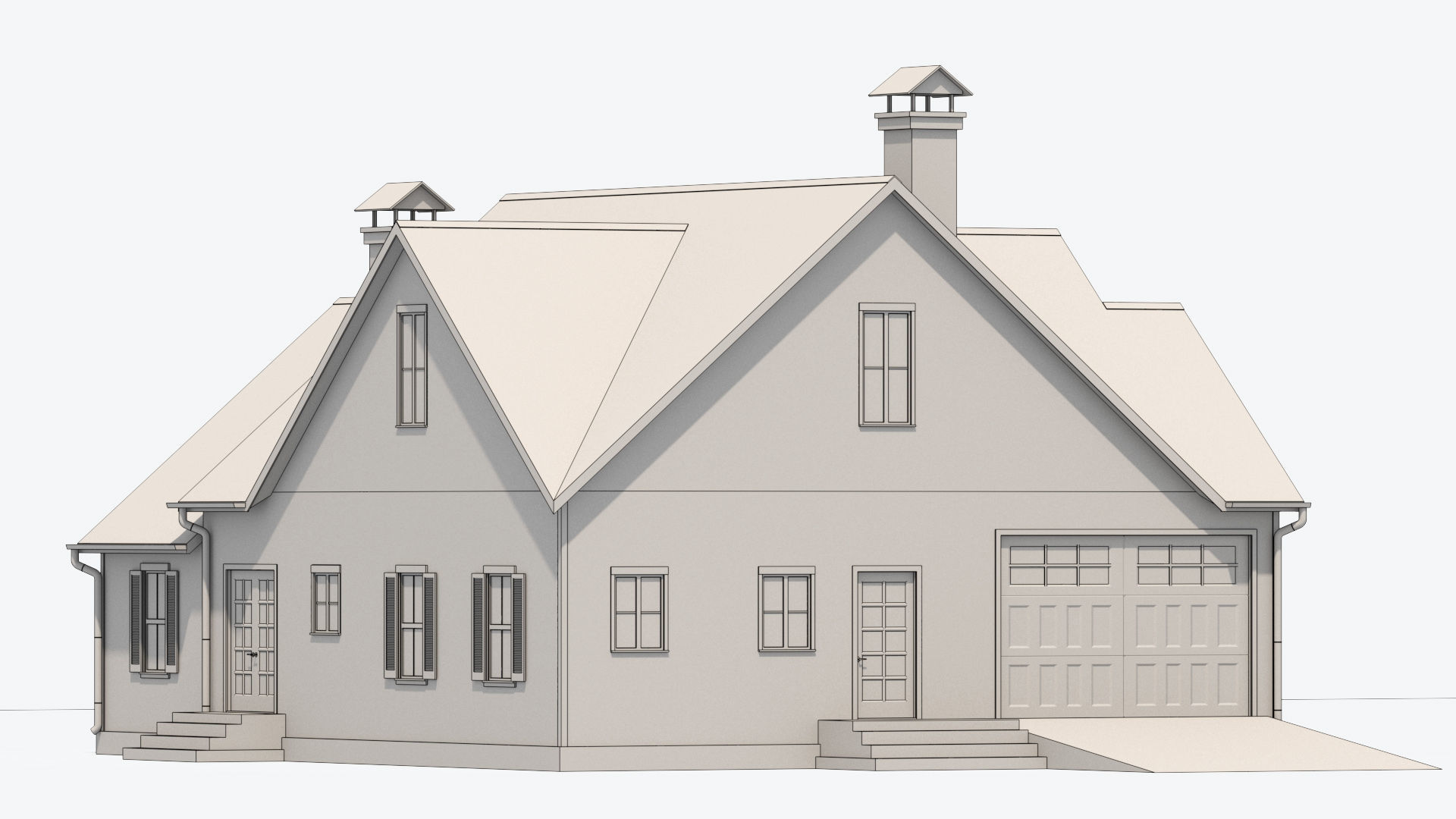 Residential House 7 Low-poly 3D model_11