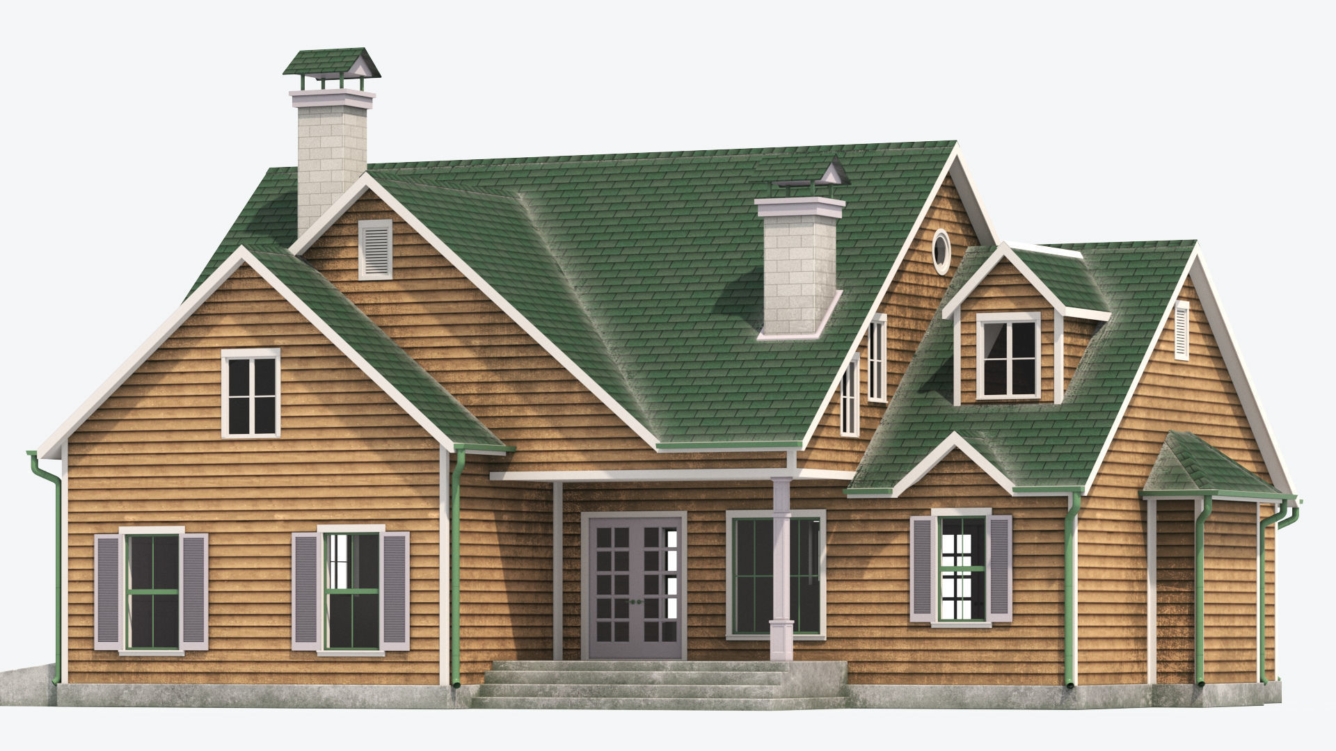 Residential House 7 Low-poly 3D model_2