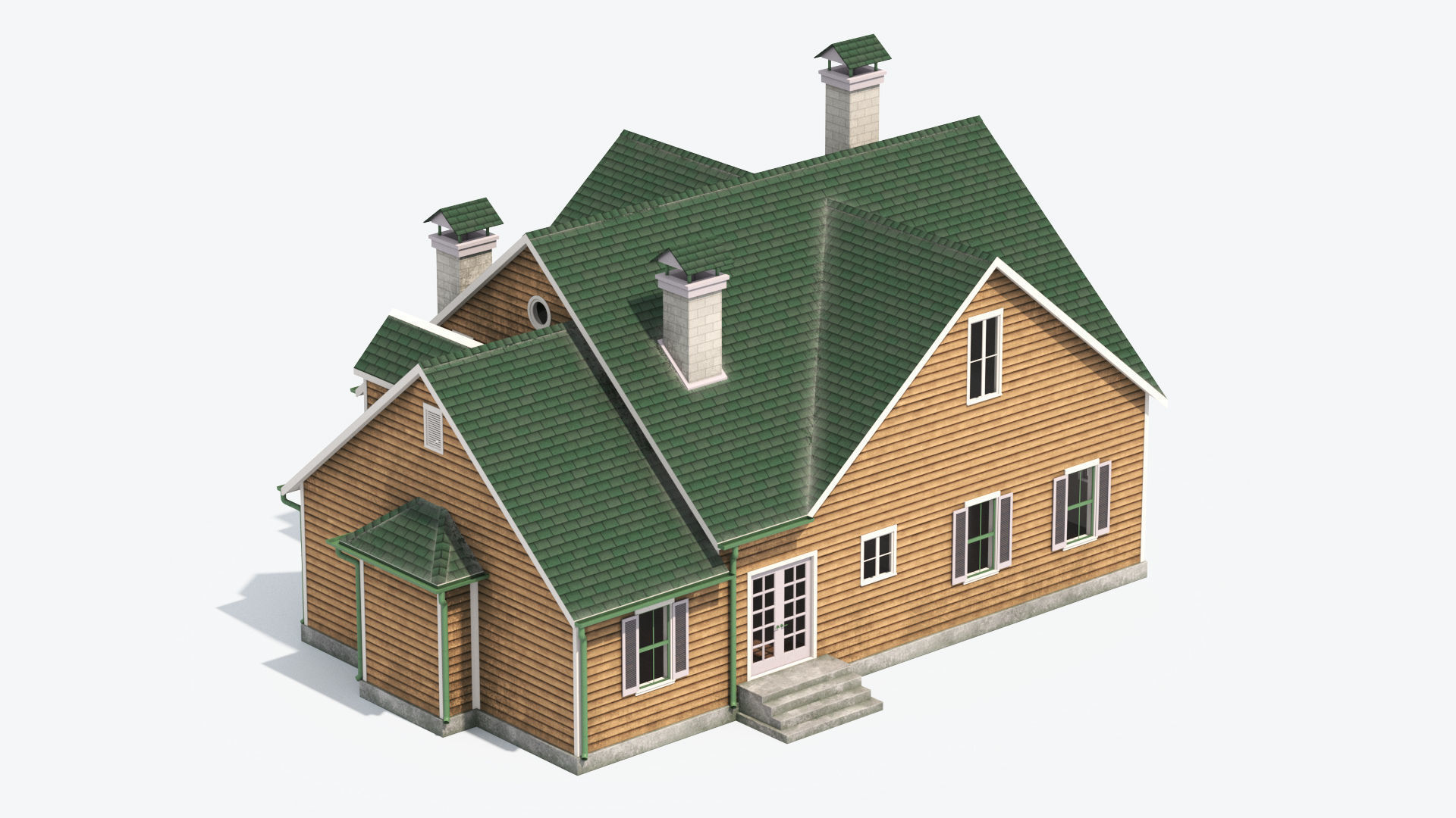 Residential House 7 Low-poly 3D model_3