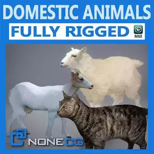 Pack - Domestic Animals Rigged 3D model