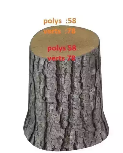 Tree trunk Low-poly 3D model