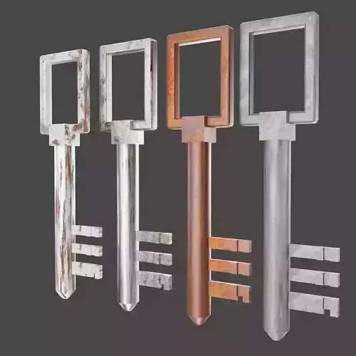 Old Key - Rusty Iron Material Classic 4-PACK
