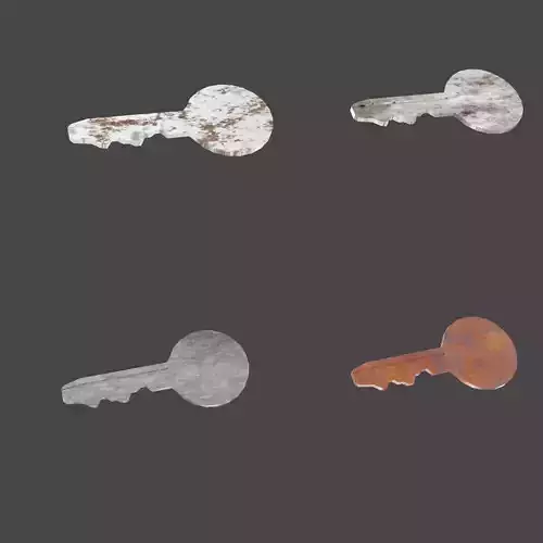 Old Key - Rusty Iron Material Modern 4-PACK