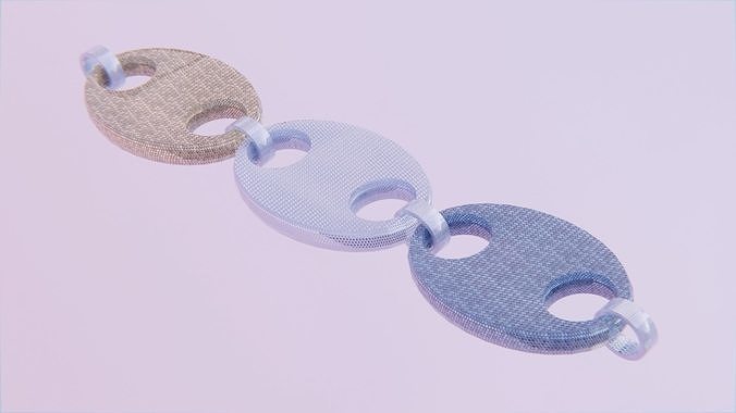 Modular Travis Scott Chain Links Low-poly 3D model