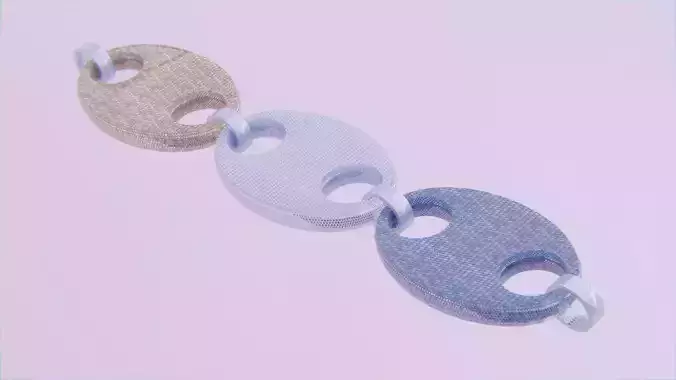 Modular Travis Scott Chain Links Low-poly 3D model