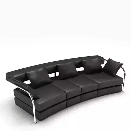 Modern Leather Black Couch