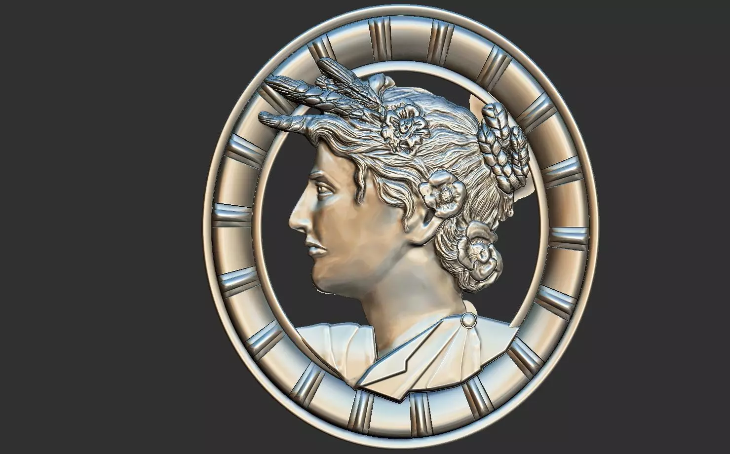 ROMAN GIRL FACE 3D print model_0
