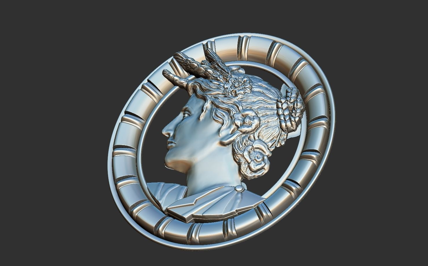 ROMAN GIRL FACE 3D print model_1
