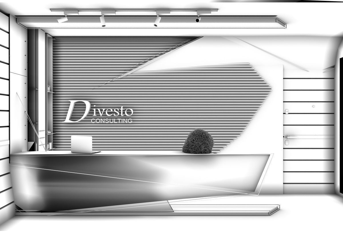 Reception desk for modern office 3D model_4