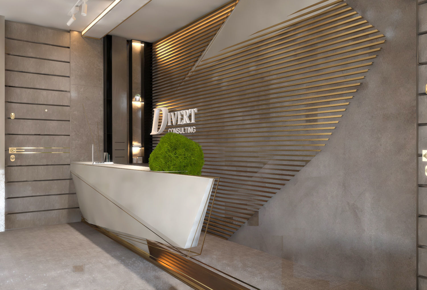 Reception desk for modern office 3D model_2