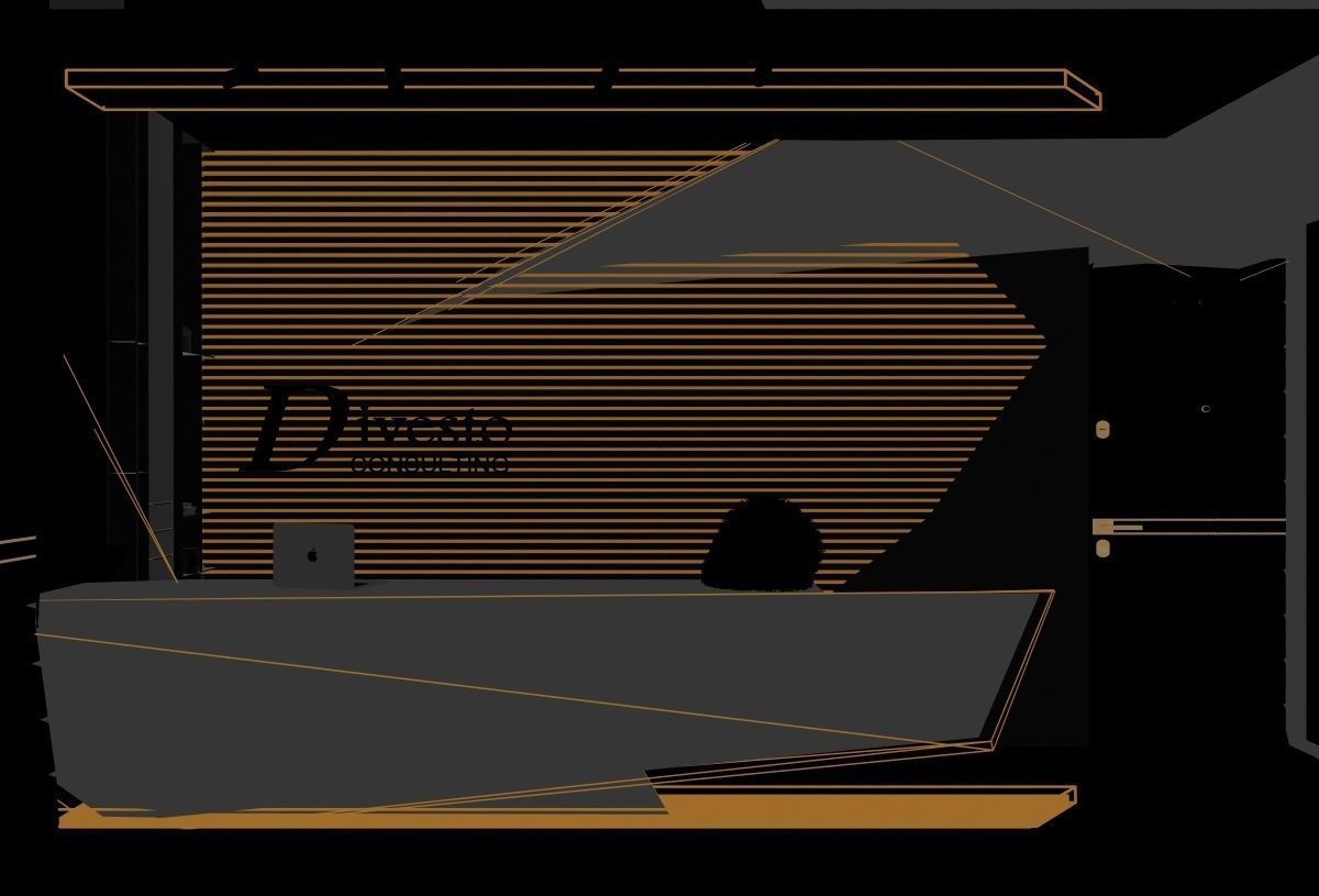 Reception desk for modern office 3D model_5