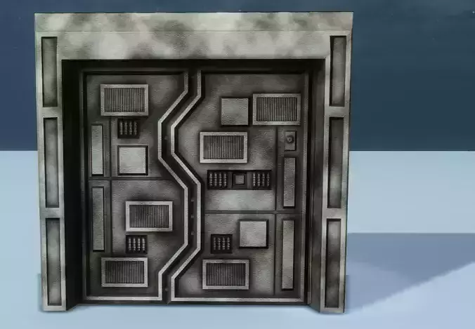 Custom Panel Door Low Poly Low-poly 3D model
