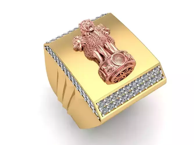 The INDIA Ashoka Ring for Man 3D print model