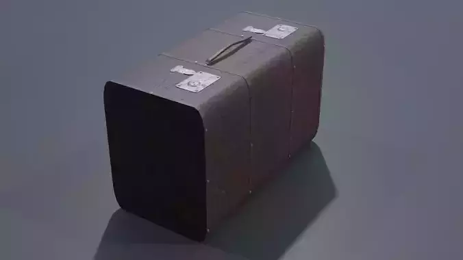 3d model of a leather suitcase