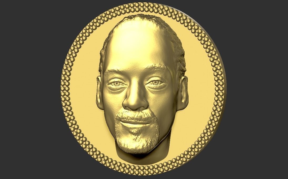 Snoop Dogg medallion pendant 3D printing ready stl obj 3D print model_3