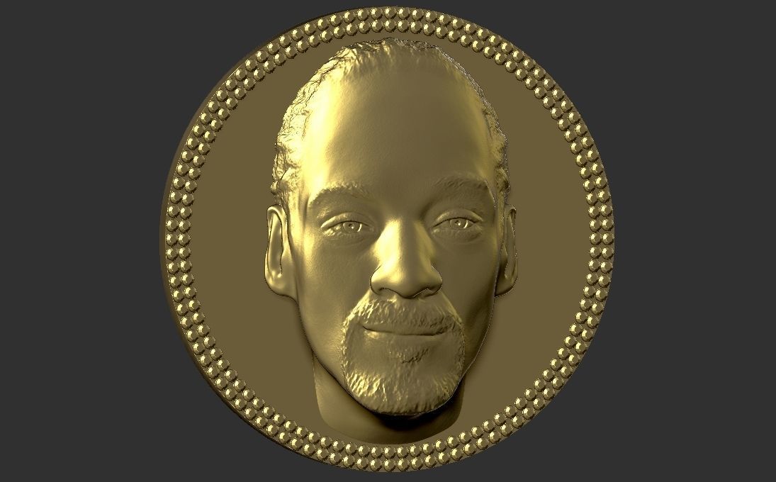 Snoop Dogg medallion pendant 3D printing ready stl obj 3D print model_6
