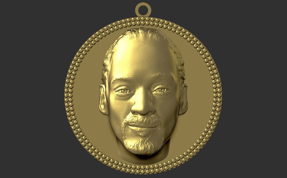 Snoop Dogg medallion pendant 3D printing ready stl obj 3D print model_5