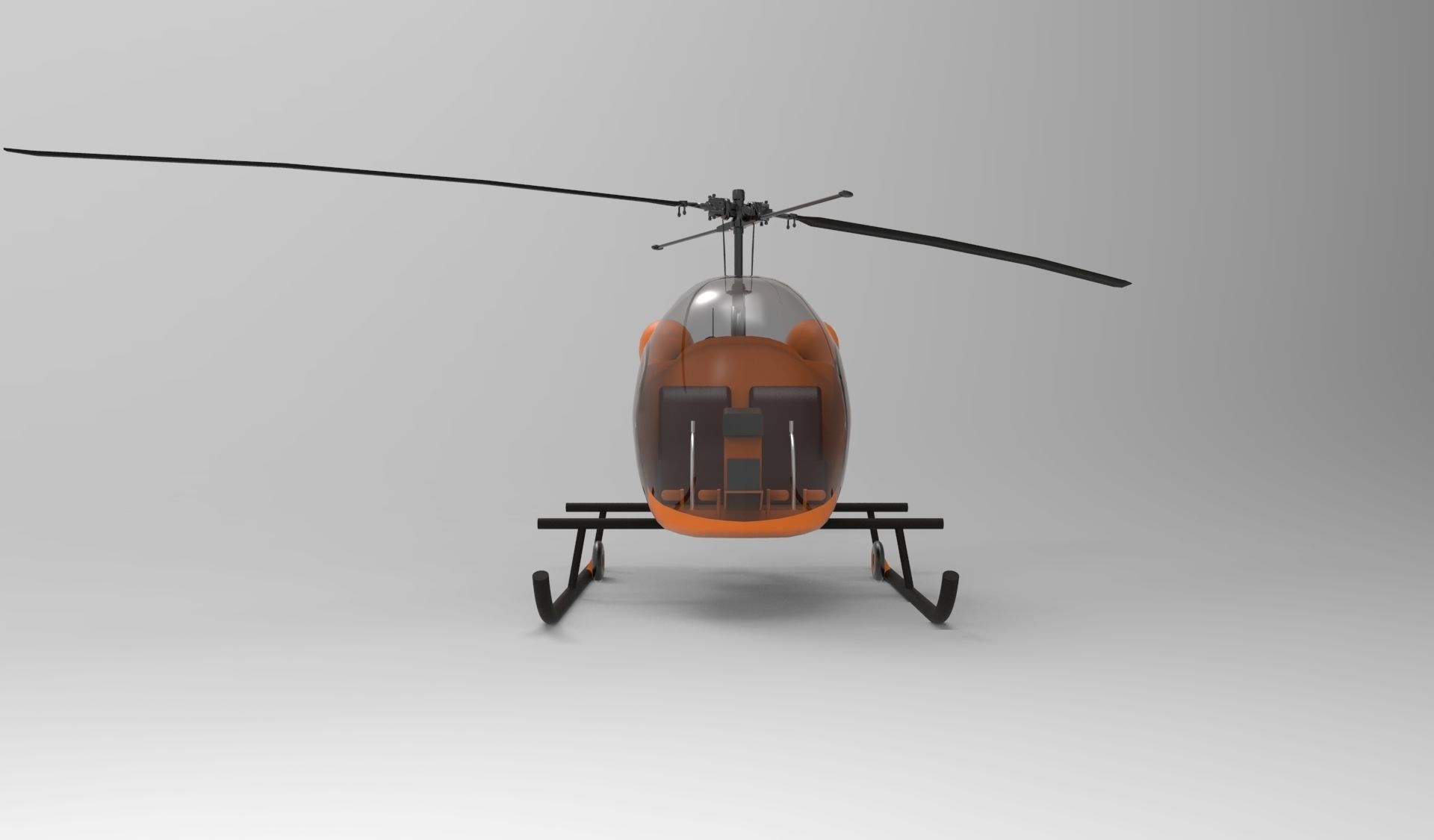 bell 47 orange 3D model_1