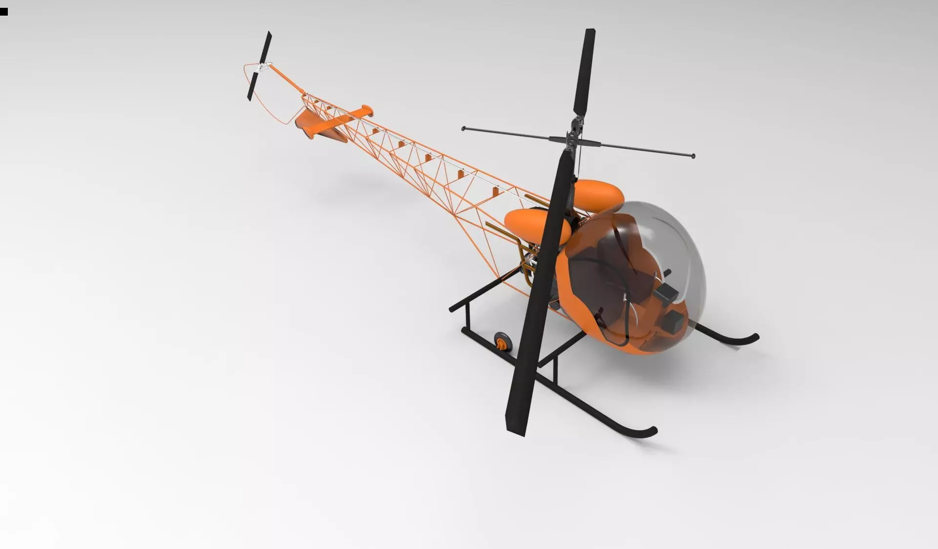 bell 47 orange 3D model_0