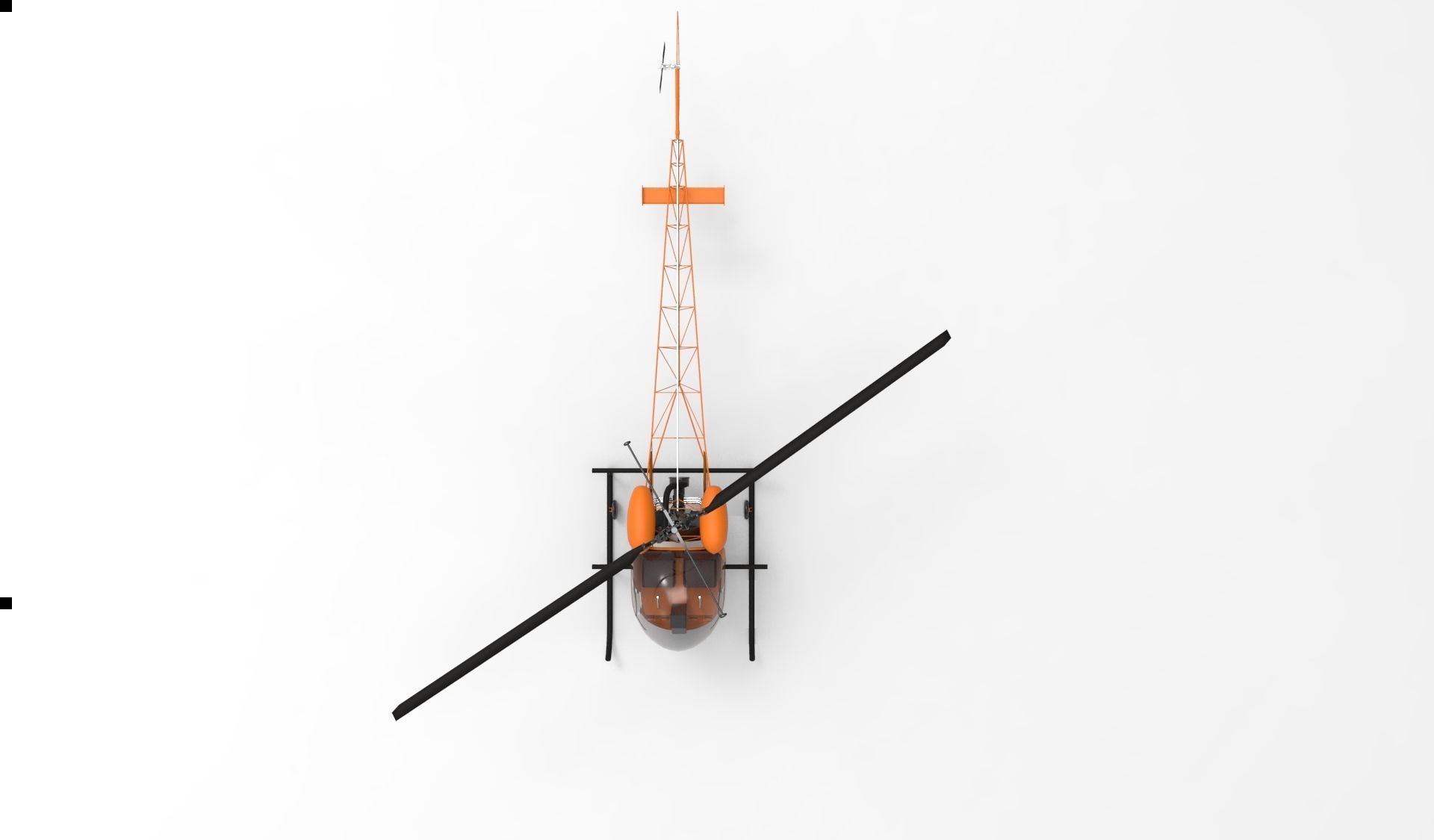 bell 47 orange 3D model_5