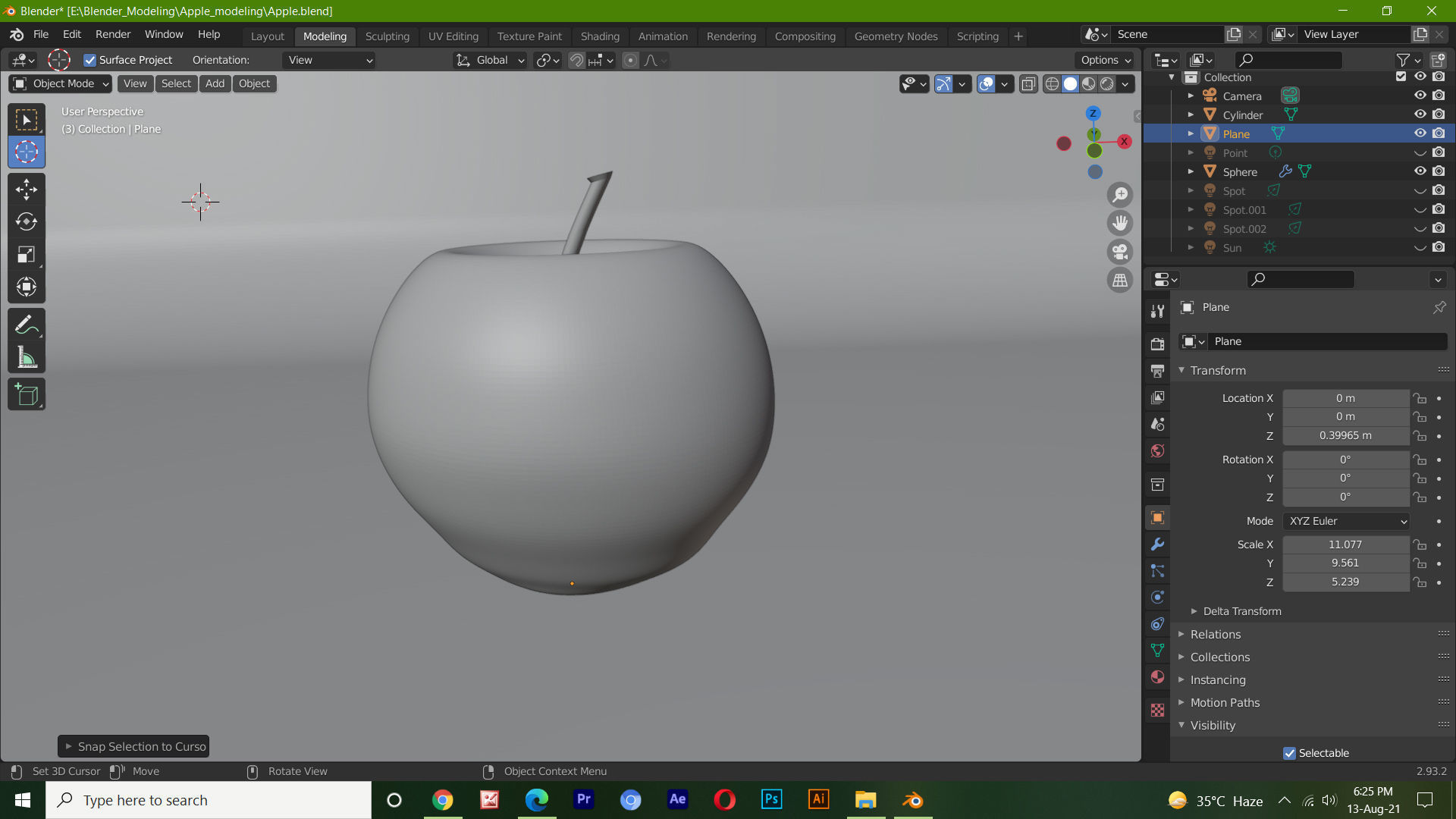 Apple Low-poly 3D model orange Free 3D model_3
