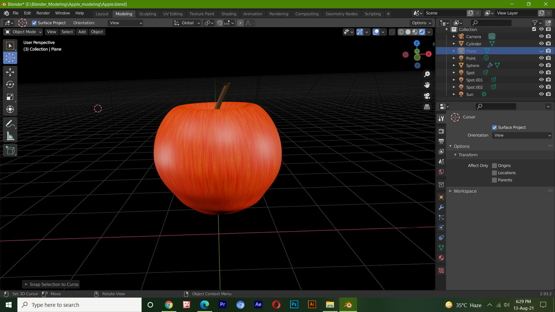 Apple Low-poly 3D model orange Free 3D model_4