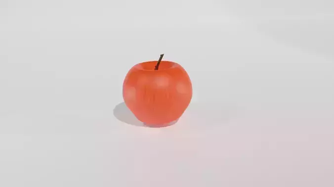 Apple Low-poly 3D model orange