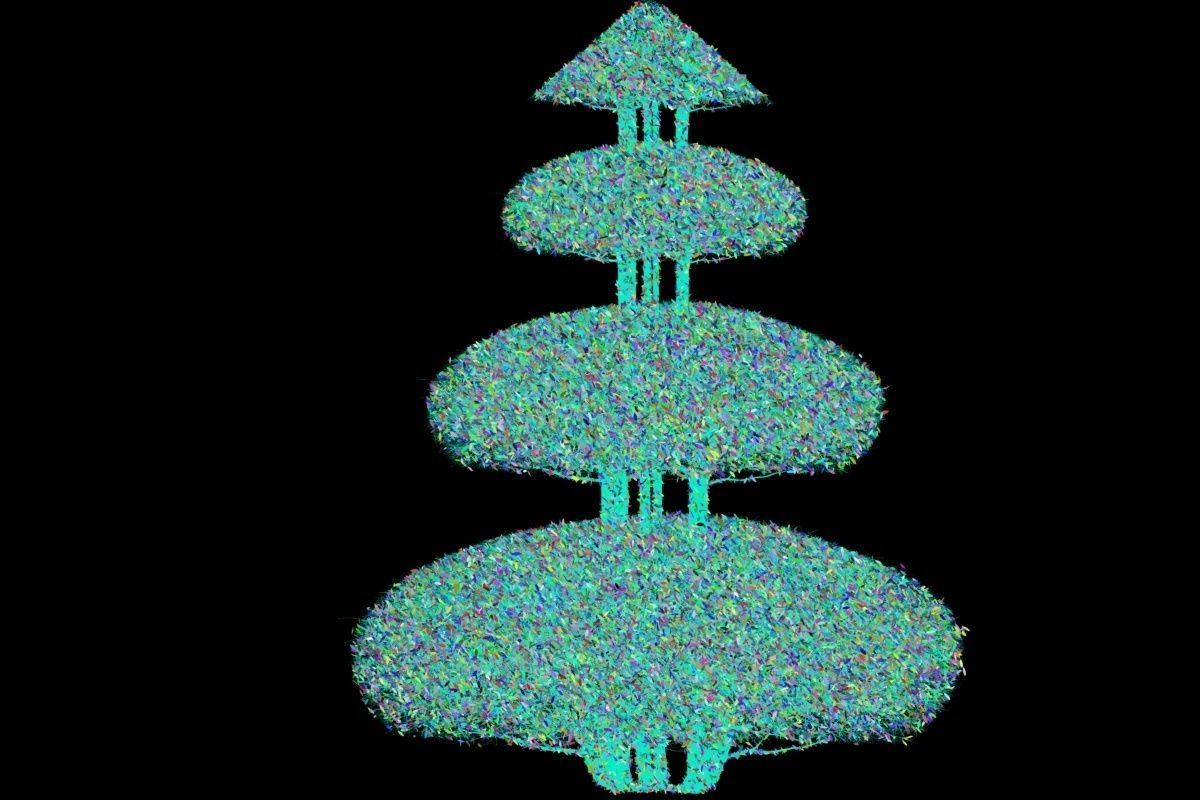 Bush plant Low-poly 3D model_2