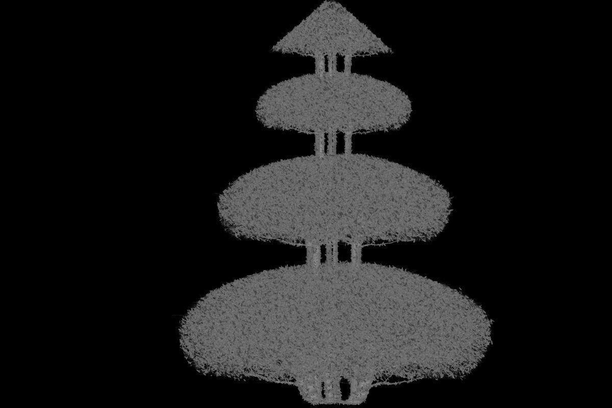 Bush plant Low-poly 3D model_3