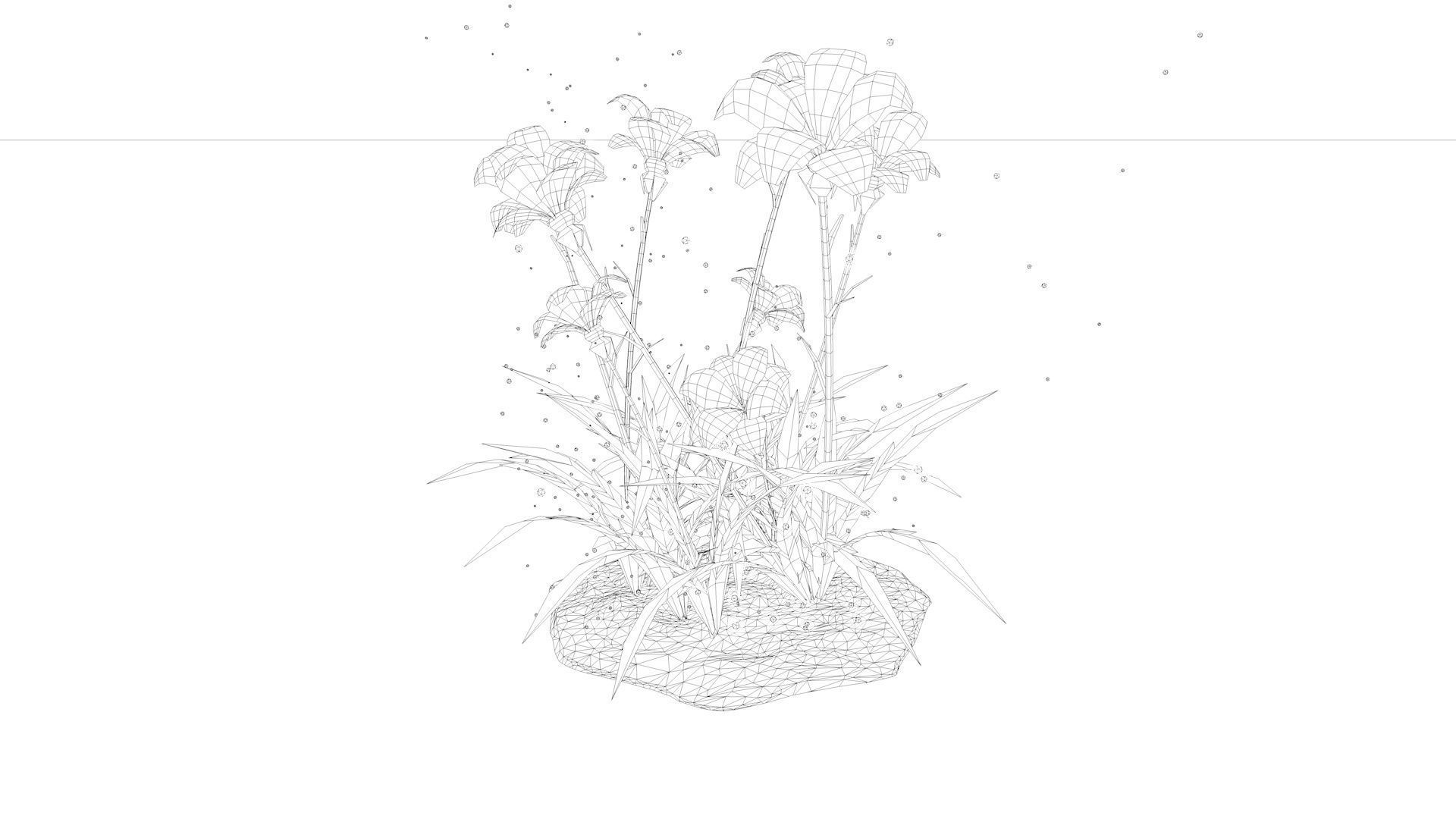 Grass Flower Low-poly 3D model_4