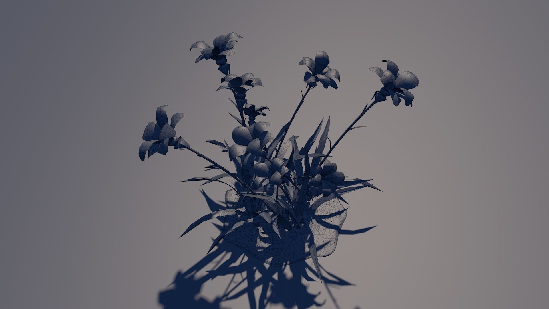 Grass Flower Low-poly 3D model_1