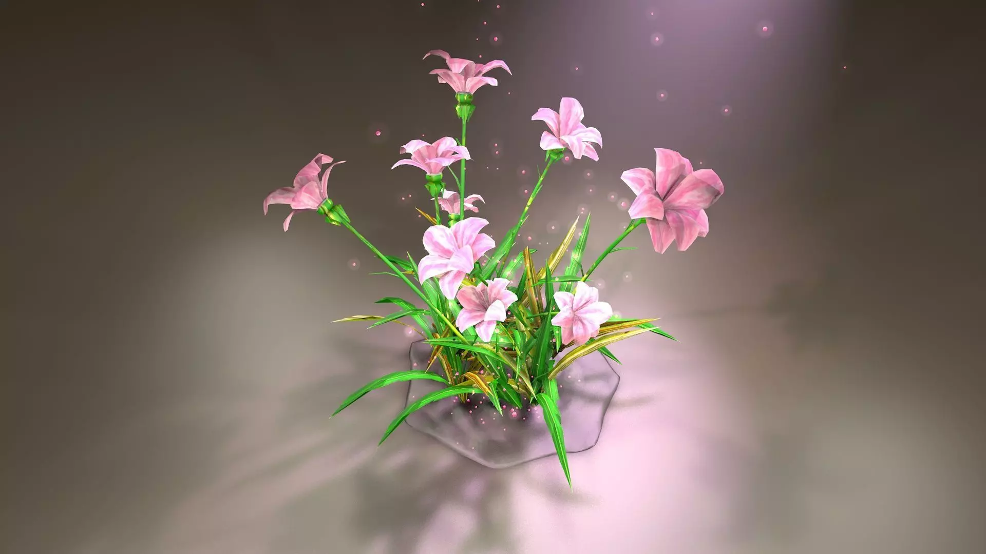 Grass Flower Low-poly 3D model_0