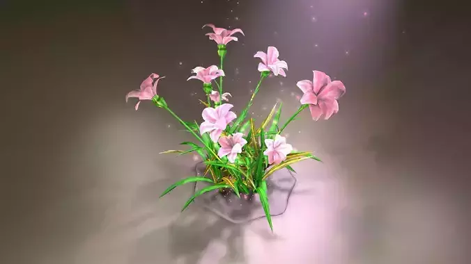 Grass Flower Low-poly 3D model