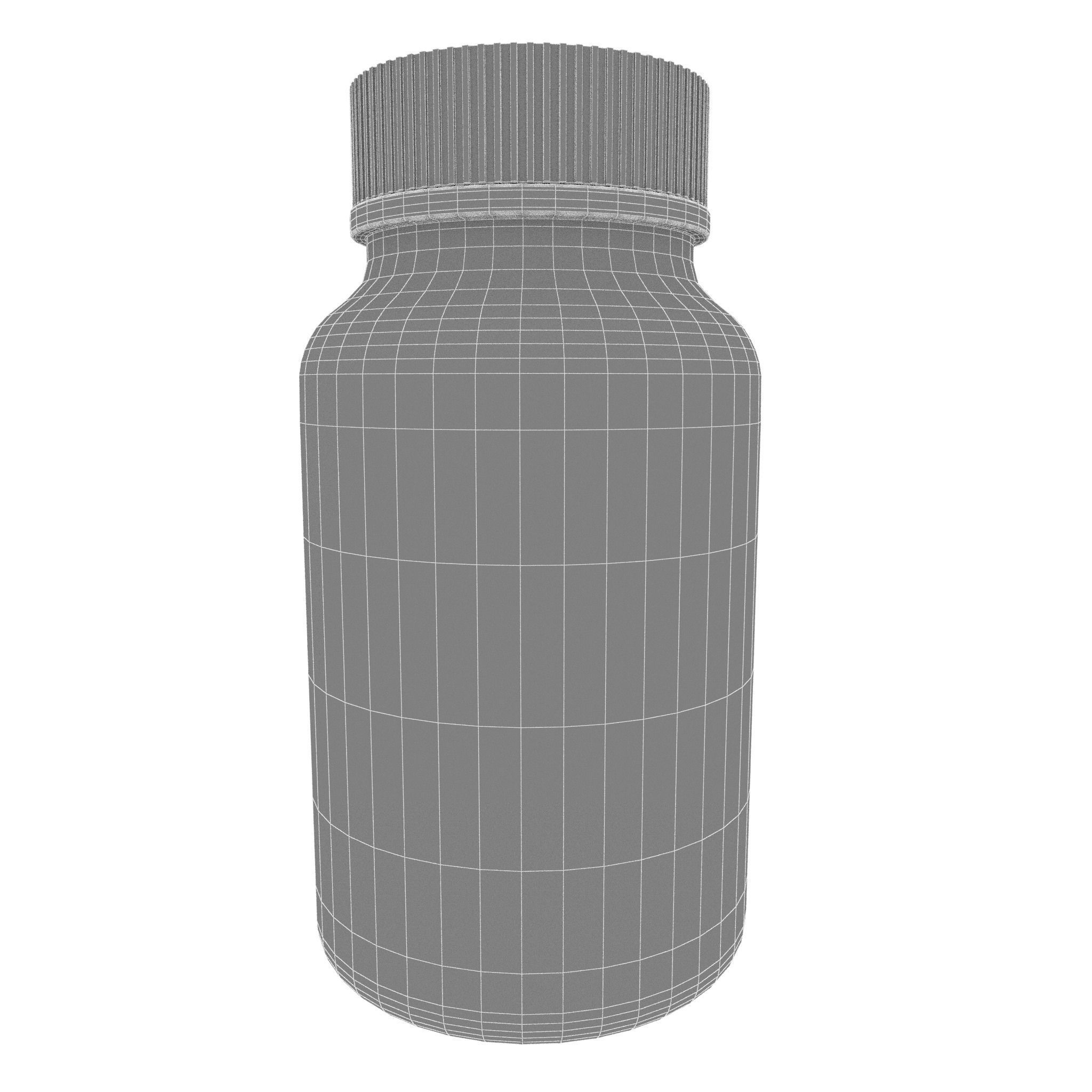 Supplement Plastic Bottle Low-poly 3D model_7