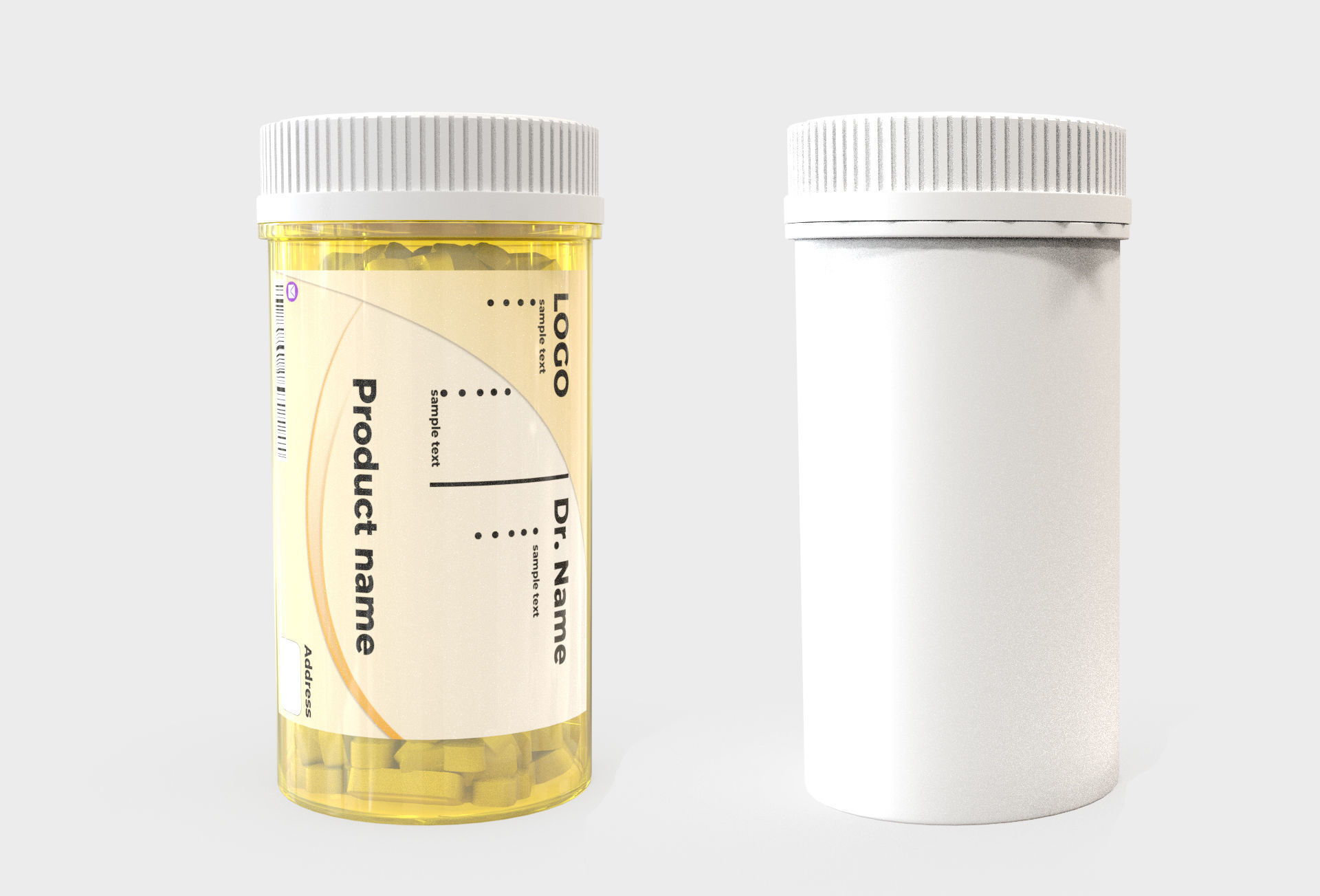 Supplement Plastic Bottle Low-poly 3D model_3