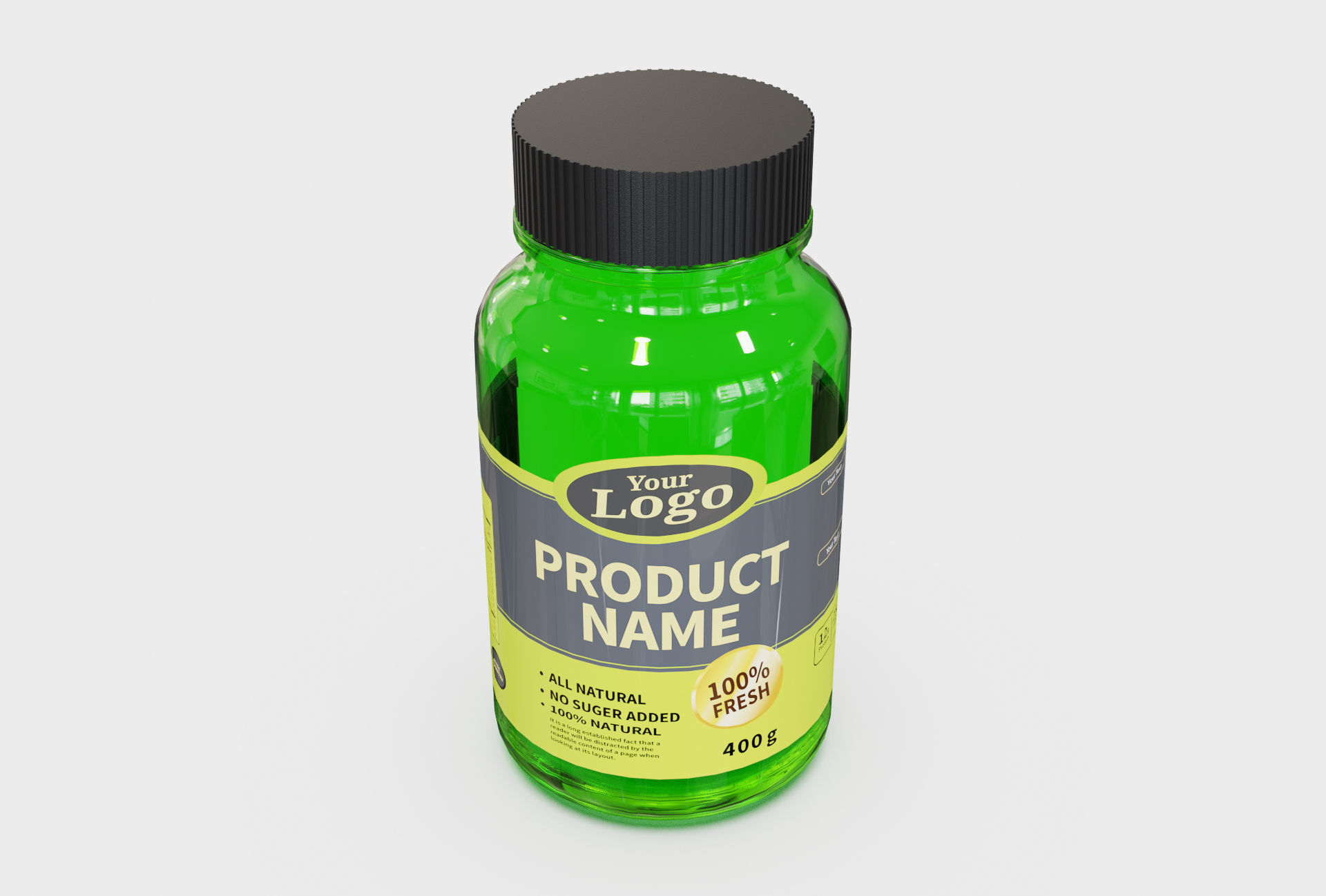 Supplement Plastic Bottle Low-poly 3D model_1