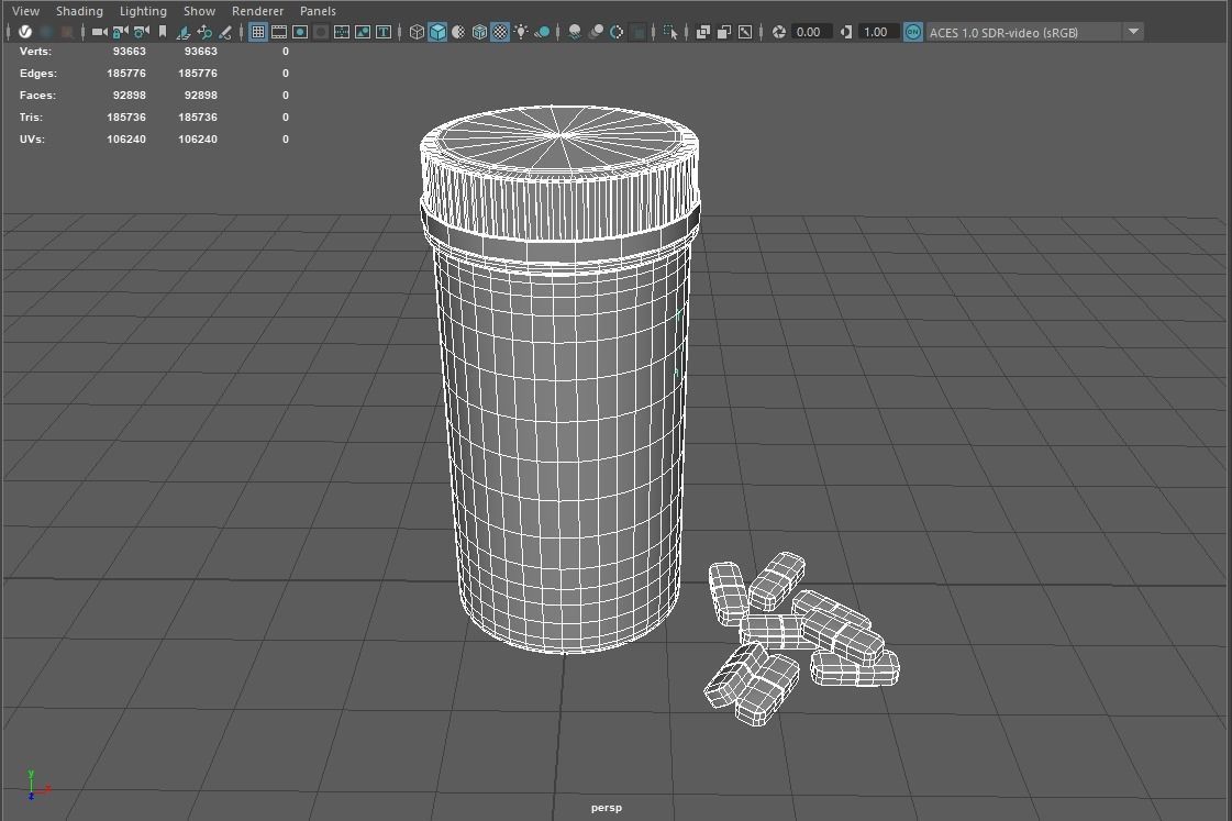 Supplement Plastic Bottle Low-poly 3D model_9