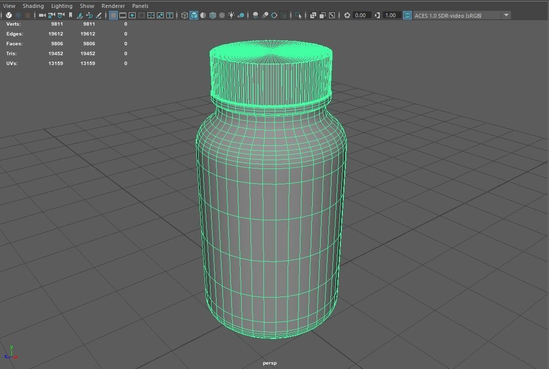 Supplement Plastic Bottle Low-poly 3D model_10