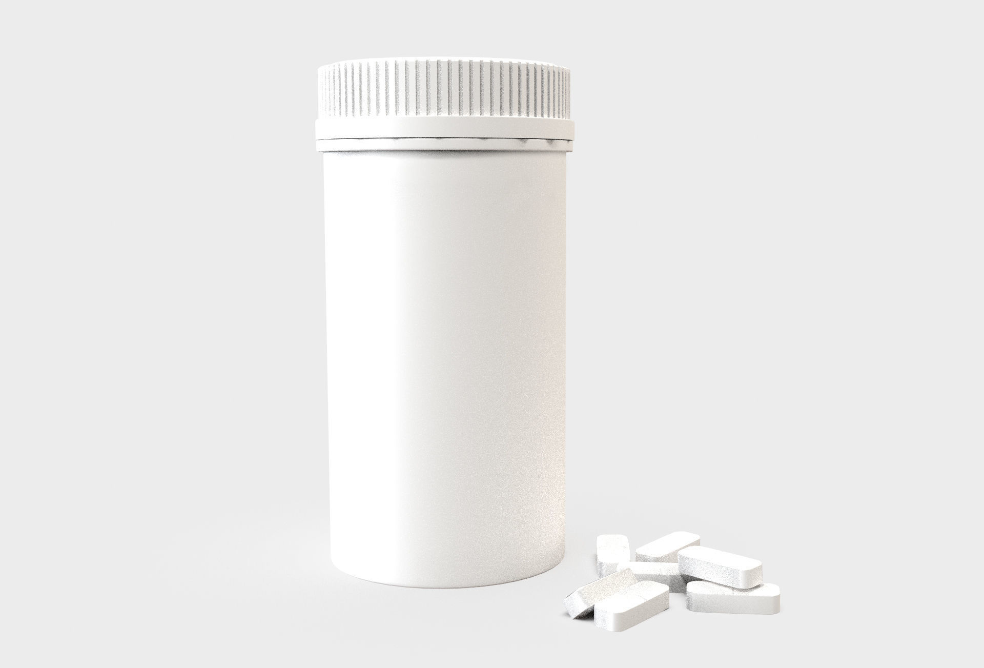 Supplement Plastic Bottle Low-poly 3D model_6