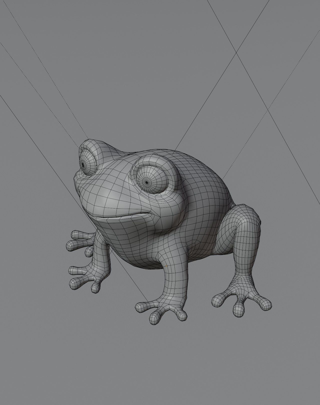 Cartoon Yellow-banded Frog 3D Model Low-poly 3D model_4