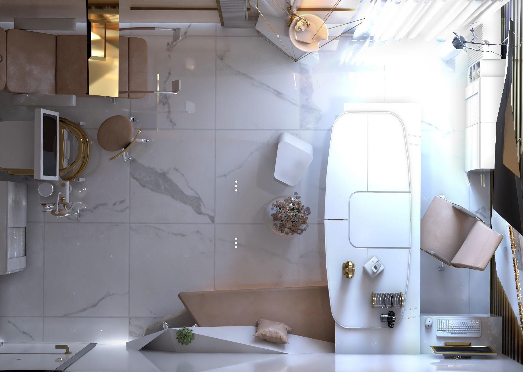 Clinic modern office with furniture and lighting 3D model_5