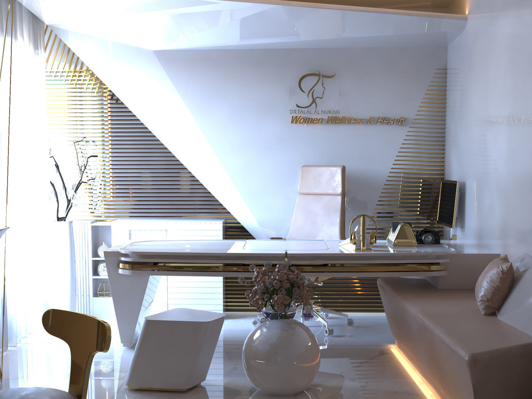 Clinic modern office with furniture and lighting 3D model_3