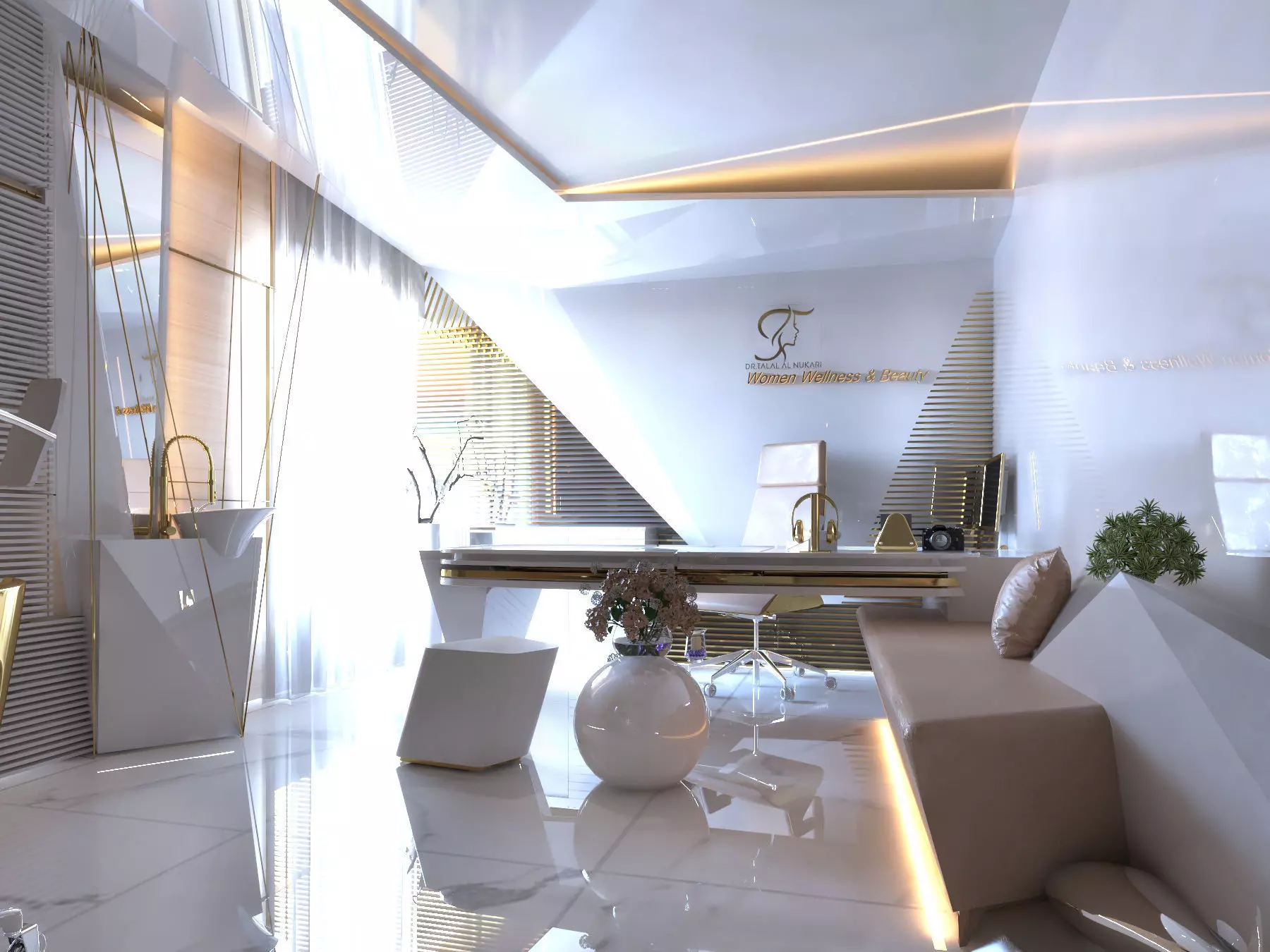 Clinic modern office with furniture and lighting 3D model_0