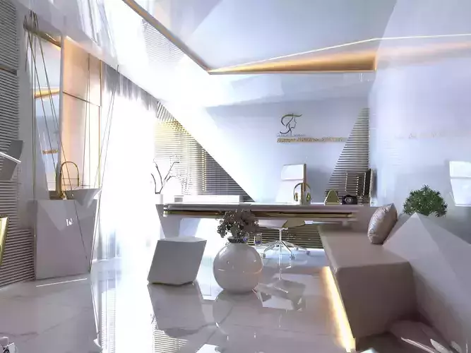 Clinic modern office with furniture and lighting