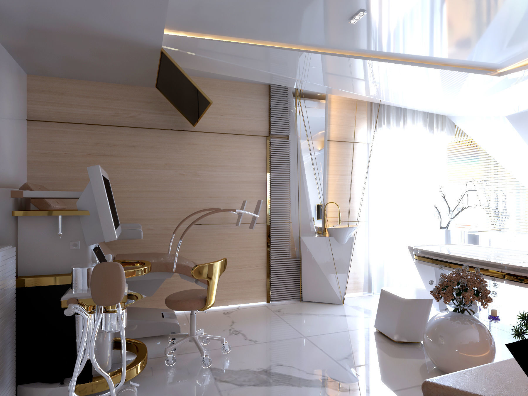 Clinic modern office with furniture and lighting 3D model_4