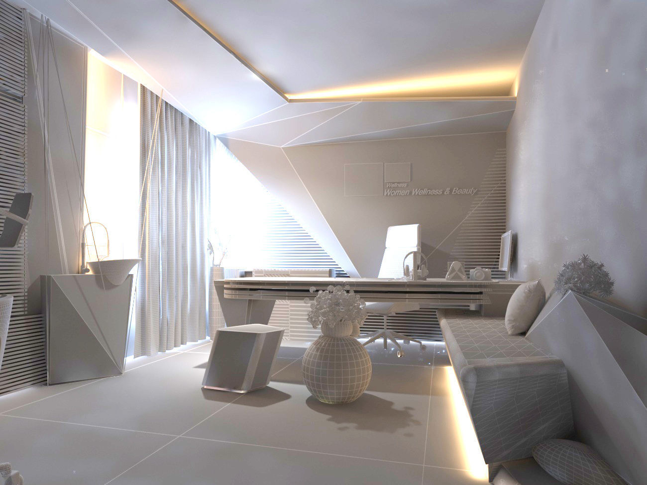 Clinic modern office with furniture and lighting 3D model_7