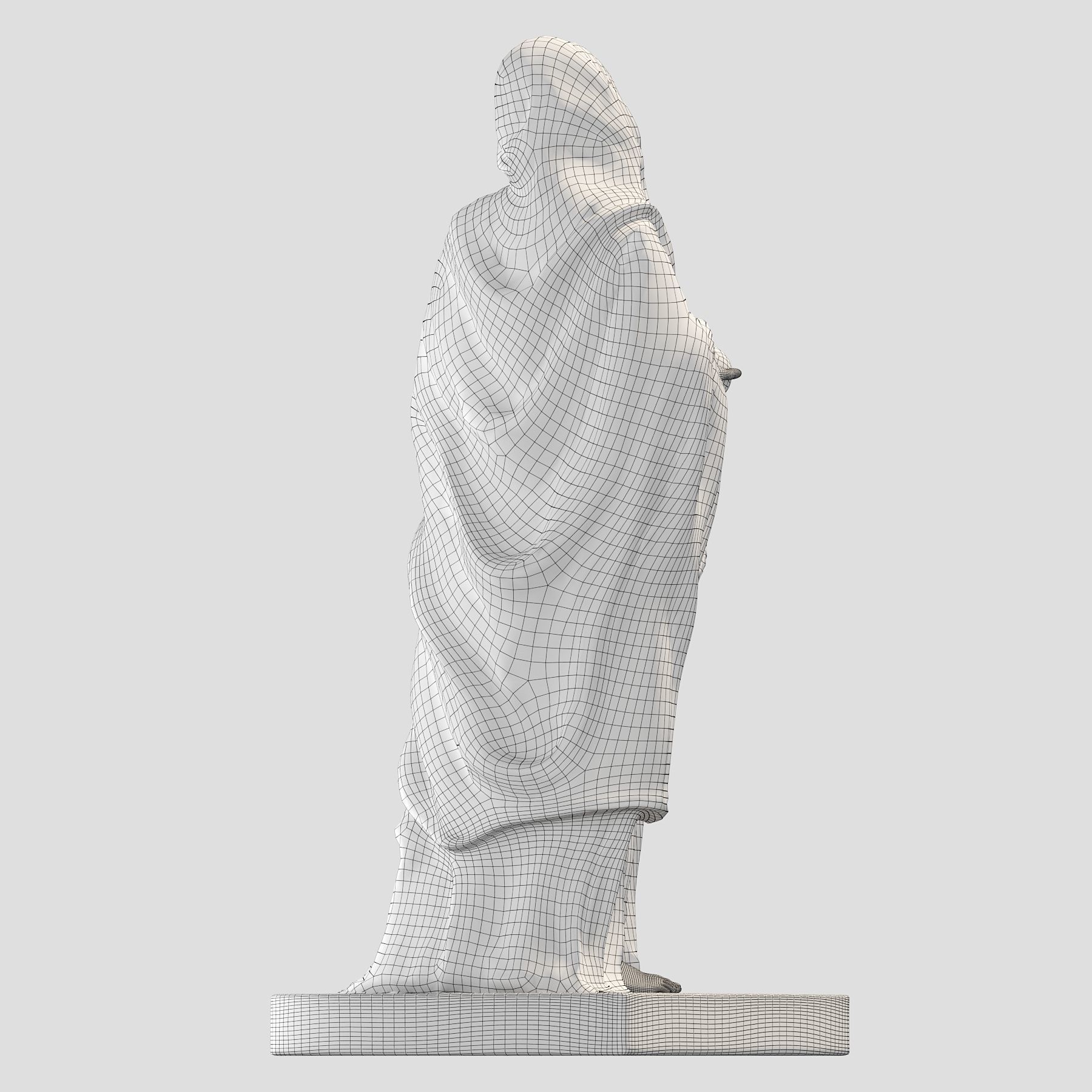 Virgin statue with cloak 3D print model_13